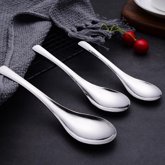 Ложка для супа, пищевая гладкая поверхность, удобная ручка, термостойкая длинная ручка, кухонная утварь, бытовая круглая