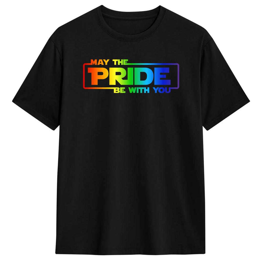 Unisex Tshirt May The Pride Be With You Gay Rainbow Flag Lgbtq T Shirts Fashion Summer Tees Vintage Cotton Tops Plus Size 6xl