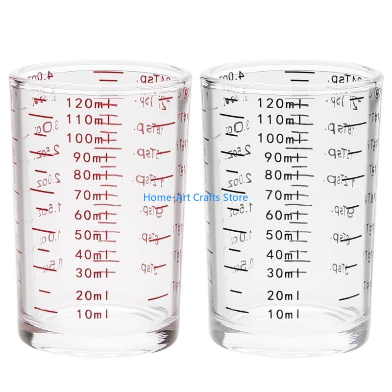 Y3NA Durable Kitchen Jigger with Clear Scale Glass Measuring Jigger Accessory for Home Cooks and Cocktails Enthusiasts