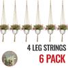 6PCS Plant Holders Macrame Plant Hanger Vintage Rope Basket Outdoor Pot