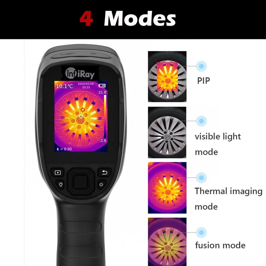 Тепловизионная камера C200 256 x 192 ИК-разрешение 2 МП Видимый 12 часов Диапазон измерения температуры Инфракрасная тепловизионная камера -20-550 ℃