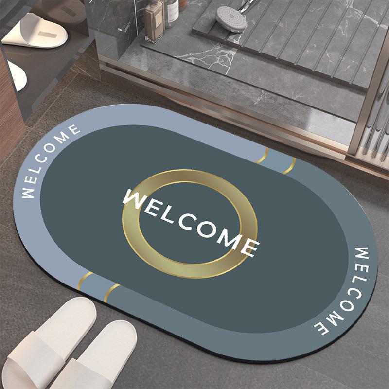 Light Luxury Simple Diatom Mud Bath Mat Bathtub Border Slippery Absorbent Mat Bathroom Door Carpet