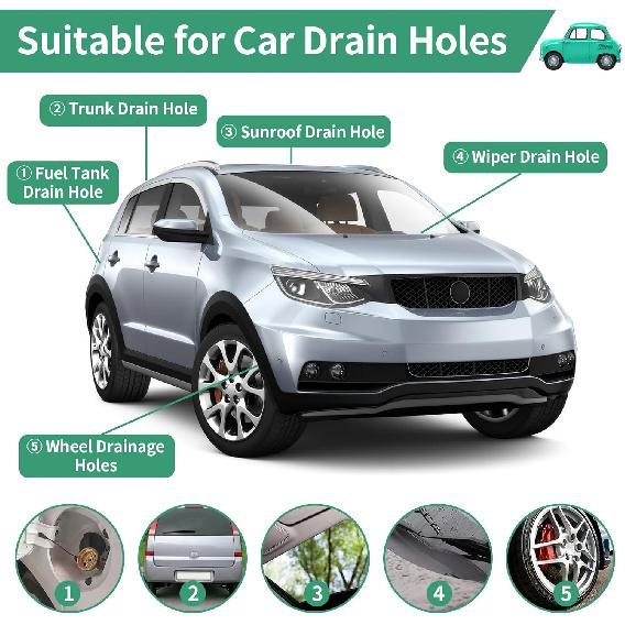 3 pcs Auto Sunroof Drain Cleaning Tool, 120 Inch Long Flexible Tube Cleaning Brush, Drain Brush Pipe Cleaners for Car Sunroof Windshield Wiper Drain