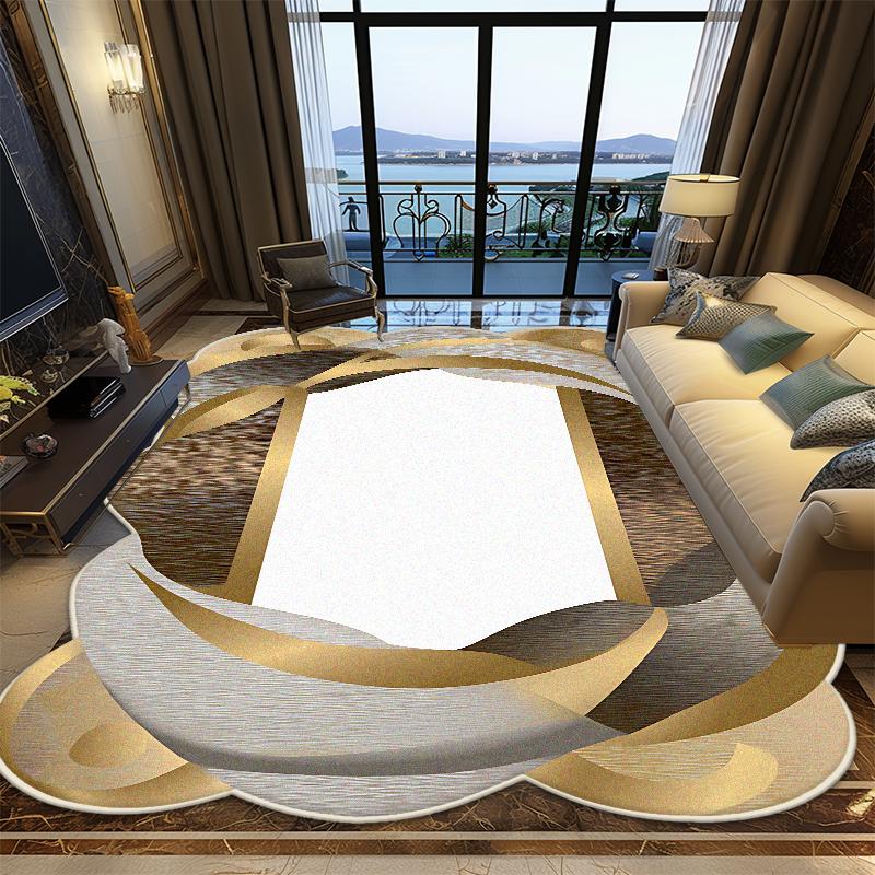 Ковер для гостиной в европейском стиле неправильной формы, роскошное украшение, мягкие большие ковры для спальни, офисный нескользящий складной коврик для пола
