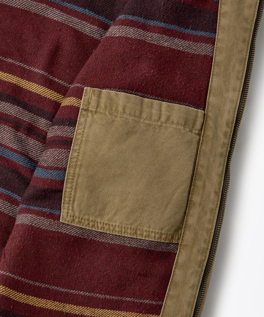 OUTSTANDING 50S Blanket-Lined Zip Work Jacket_Khaki