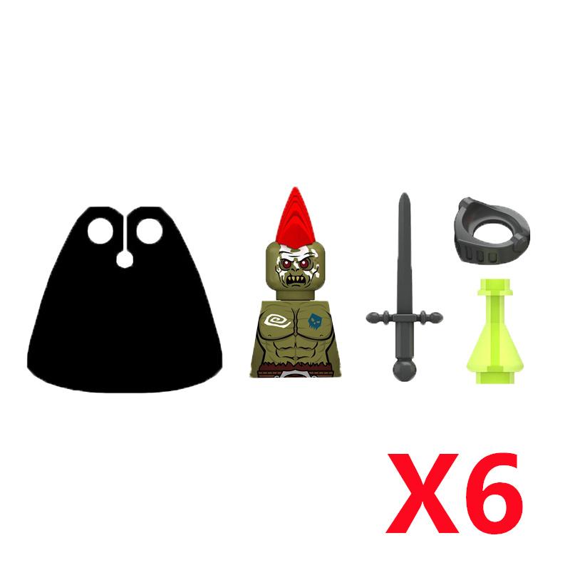 Средневековый Солдат Рыцарь Фигурка MOC Строительный Блок Зеленый Дракон Замок Пехота Орки Пират Римская Кавалерия Оружие Игрушки Подарки D122