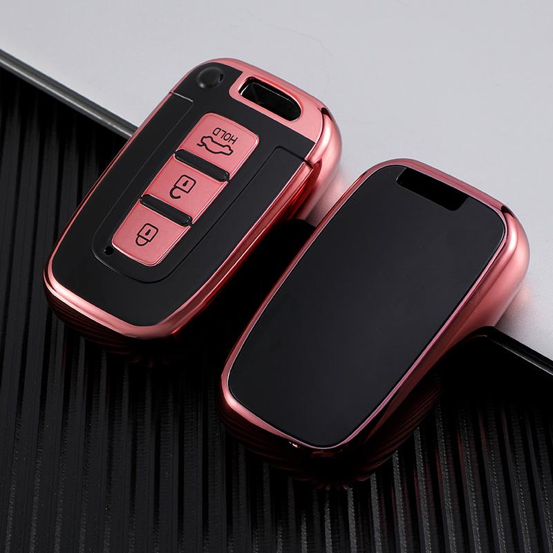 Soft TPU Car Key Cover Case Shell Fob For Hyundai Accent Elantra Solaris HB20 Veloster SR IX35 I30 for KIA RIO K2 K3 Sportage Accessories