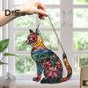 Colorful Cat Window Hanging Decoration Front Door Wall Hanging Acrylic Kitten Animal Ornament Pendant Christmas Festival Gift