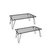 HIBARI Field Rack Camping Rack Set of 2 Matte Black Camping Storage Compact Outdoor Wagon Outdoor Table Folding Table Low Chair Outdoor Camping Table