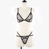 Women Sexy Lingerie Corset Solid Mesh Underwire Sleepwear Underwear Set