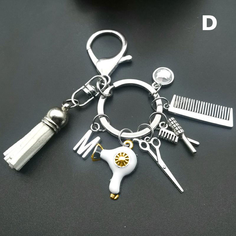 1шт брелок расческа с кисточкой парикмахерский инструмент ножницы брелок мини парикмахерский фен прическа подарок