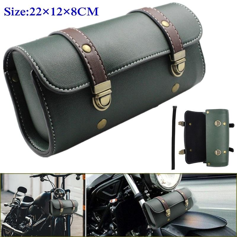 Сумка для хранения седла мотоцикла из искусственной кожи, сумка для инструментов на руль велосипеда, круглая, в форме бочки, водонепроницаемая, сворачивающаяся сумка, боковой багаж