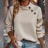 Women's Long-sleeved Pullover Solid Color Knitted Sweatshirt Warm Top