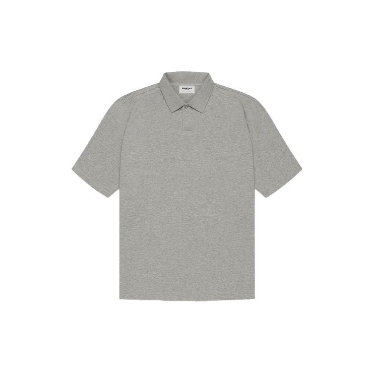 Fear of God Essentials SS21 Короткий рукав Поло Унисекс Рубашки-поло Темный Хизер Овсяный FOG-SS21-615