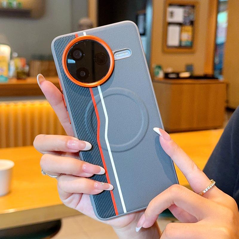 Redmi K80 Pro/Poco F7 Pro Золотая Полосатая Оранжевая Магнитная Чехол-Крышка для Телефона - Защитный Набор из 5 Штук