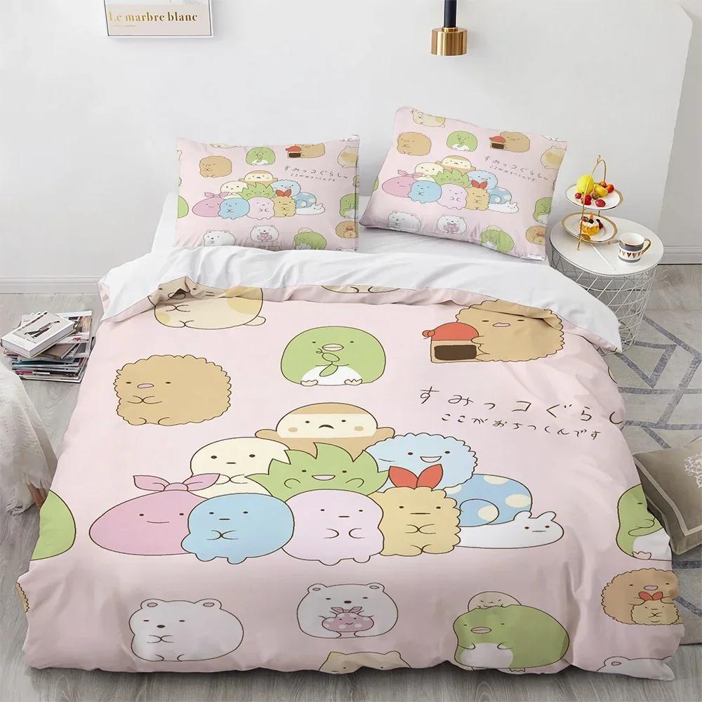 3D Печать Мультяшный Sumikko Gurashi Уютное Покрывало Пододеяльник Наволочка Комплект Постельного Белья Детская Спальня Декор Домашний Текстиль