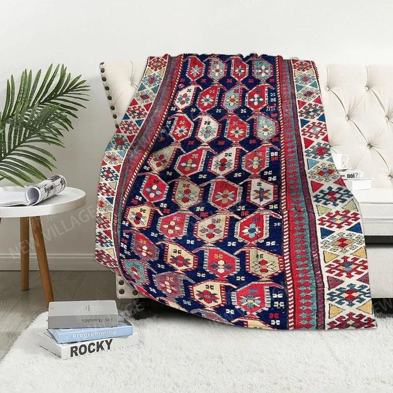 Плед диванный для коленей теплый зимний покрывало на кровать накидка Декор бохо теплый флис скандинавский винтажный марокканский мягкий и ворсистый