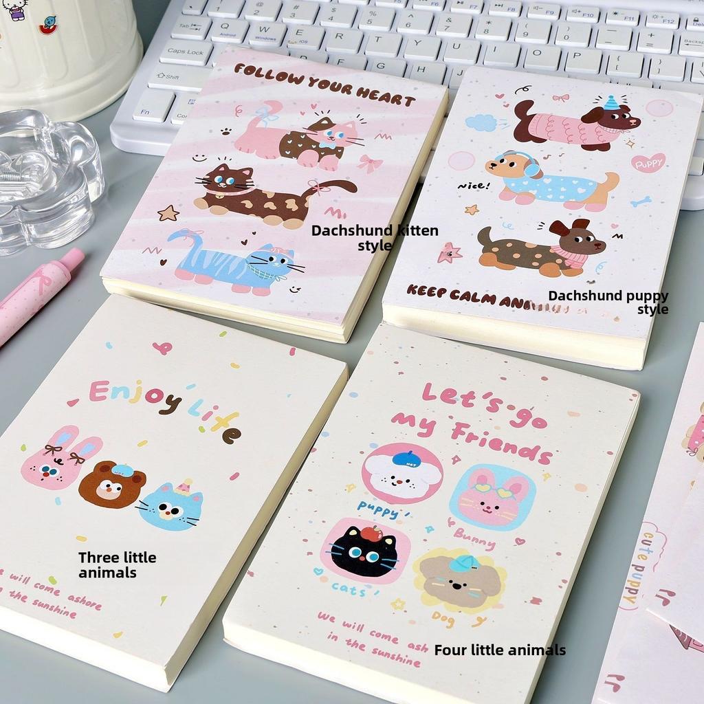 Cute Animal A6 Blank Notebook High Value Thickened Girl Heart Student DIY Flip Hand Ledger Durable