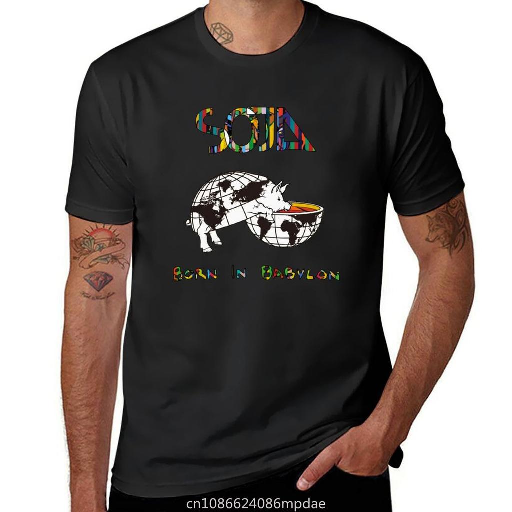 SOJA Born in Babylon T-Shirt summer top summer tops plain mens t shirts casual stylish