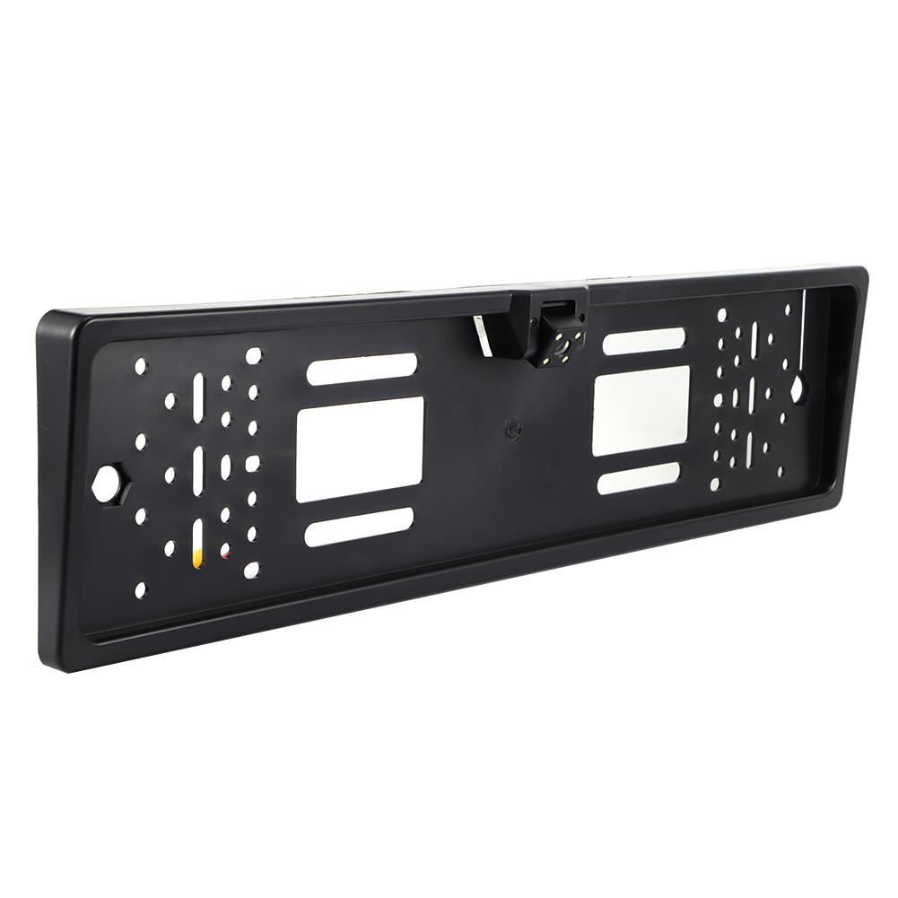 Европейская рамка для номерного знака Светодиодная камера заднего вида Ночное видение с белым светом IP65 ВодонепроницаемаяЧерная