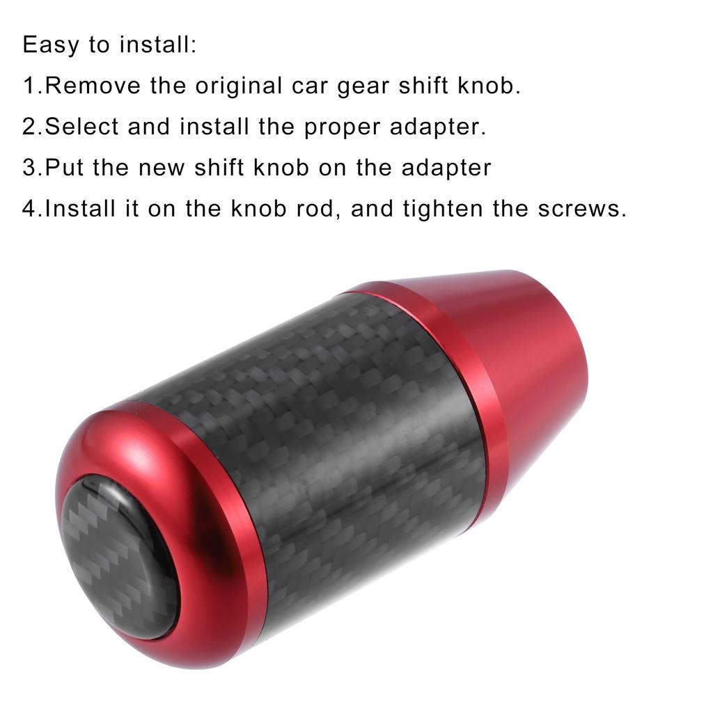 uxcell Автоматическая Универсальная Ручная Ручка Переключения Передач Рычаг Переключения Передач Ручка Переключения Передач Узор Карбонового Волокна Красный