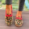 Fashion Pink Leopard Print Moccasins Woman Soft Pebble Sole Loafers Ladies Fashion Horse Hair Slip-on Flat Shoes Plus Size