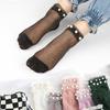 5 Pairs of Women's Spring and Summer Fashion New Handmade Bead Crystal Silk Short Boat Socks
