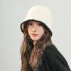 Панама женская осенне-зимняя простая модная японская универсальная шляпа с цветными блоками, показывающая лицо, закрывающая маленькое лицо, плюшевая шляпа рыбака