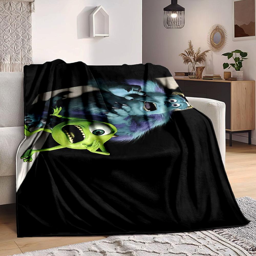 1Pc Monster Inc Creatures Flannel Blanket, Soft And Comfortable, Casual Warm, Camping Travel, Christmas, Halloween Xmas Gift S1248