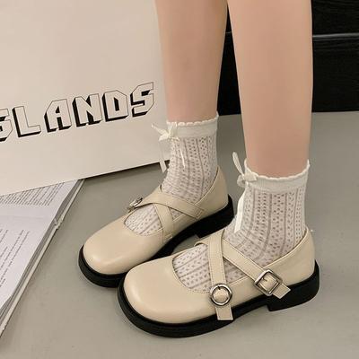 Универсальные туфли Мэри Джейн с перекрестной пряжкой, женские, весенние, новые, на низком каблуке, ретро, одинарные туфли, с круглым носком, туфли бабушки