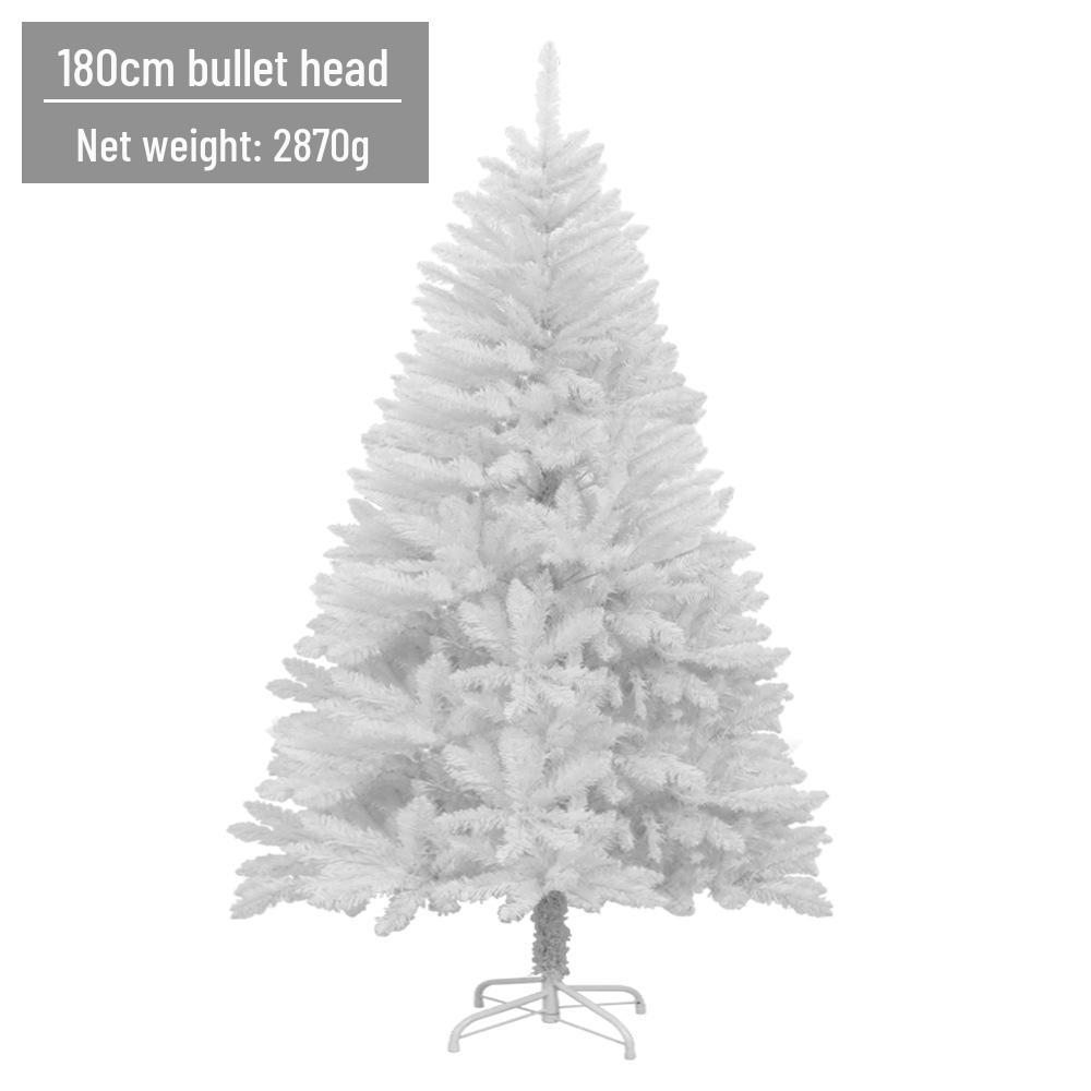 LED Luminous White Christmas Tree with Encrypted PVC and Bullet Head Design