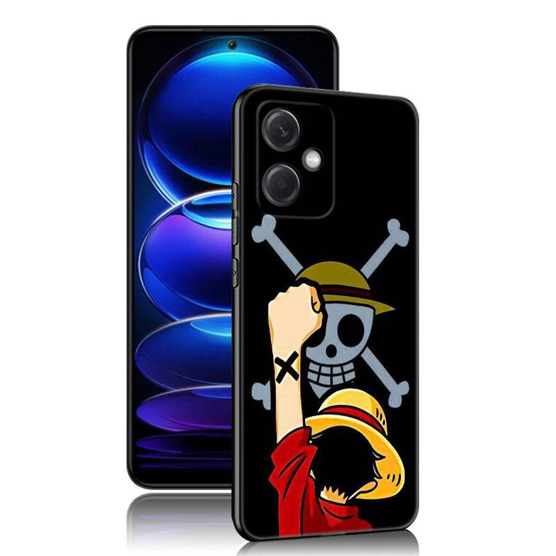 Аниме One Piece Luffy черный силиконовый чехол для телефона Xiaomi Redmi Note 10 11 11S 12 13 4G 8 9 11T Pro 5G Plus 8T 9S 10S 12S