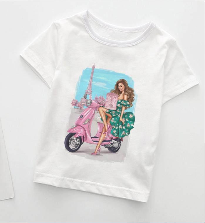 Summer Boys Kids Fashion Girl Tshirts Casual Wear Lovely Cozy Boys T Shirt Round Neck Polyester Fabric Girls Clothes