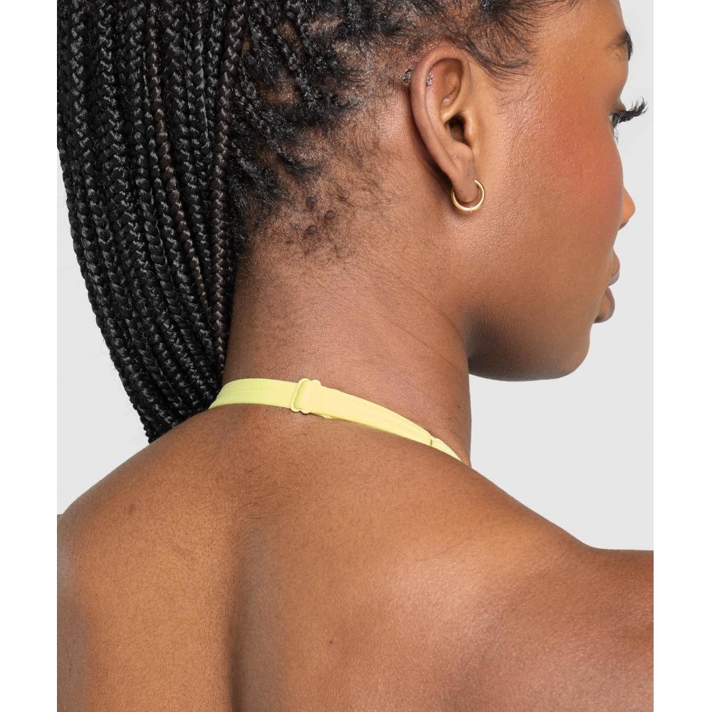 Gymshark Минимальный спортивный бюстгальтер с халтернеем Refresh Yellow B3b4a Ybss