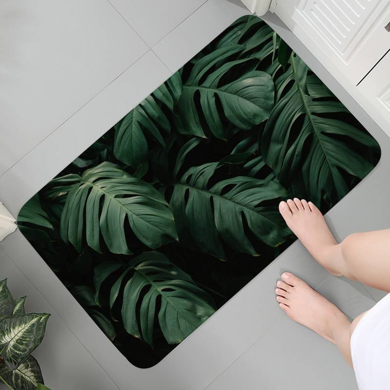 Тропический пальмовый лист кактуса Монстера украшение кухонные дверные коврики 50x80 бархатный ковер коврик для ванной комнаты противоскользящий коврик