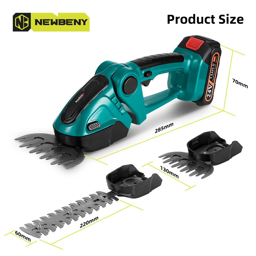Newbeny Электрический триммер для живой изгороди 2 в 1, беспроводная эффективная бытовая секаторная пила, перезаряжаемые электроинструменты для батареи Makita 18 В