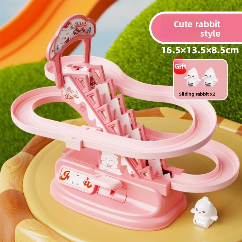 Маленькая желтая уточка Детская игрушка для подъема по ступенькам с горкой для развития моторики