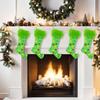 Зеленые рождественские чулки Искусственный мех Рождественский подвесной мешочек для угощений Конфетный мешочек Держатель Праздничная атмосфера Украшение
