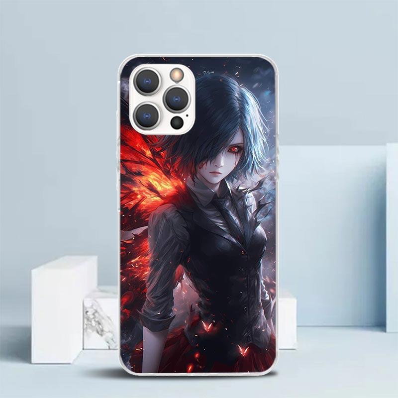 G-Ghoul Токио Тоука Кирисима Мягкий чехол для iPhone 16 17 Air 15 14 Pro Max 16E Чехол для телефона 13 Mini 12 11 7 SE 8 Рисунок Fi