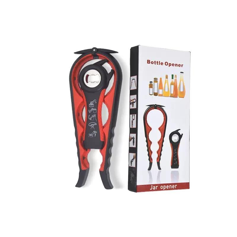 HOMZY Открывалка для консервов Многофункциональная Четыре в одном Открывалка для бутылок с напитками Открывалка для крышек Четырехпозиционная открывалка для консервов Противоскользящая открывалка для крышек