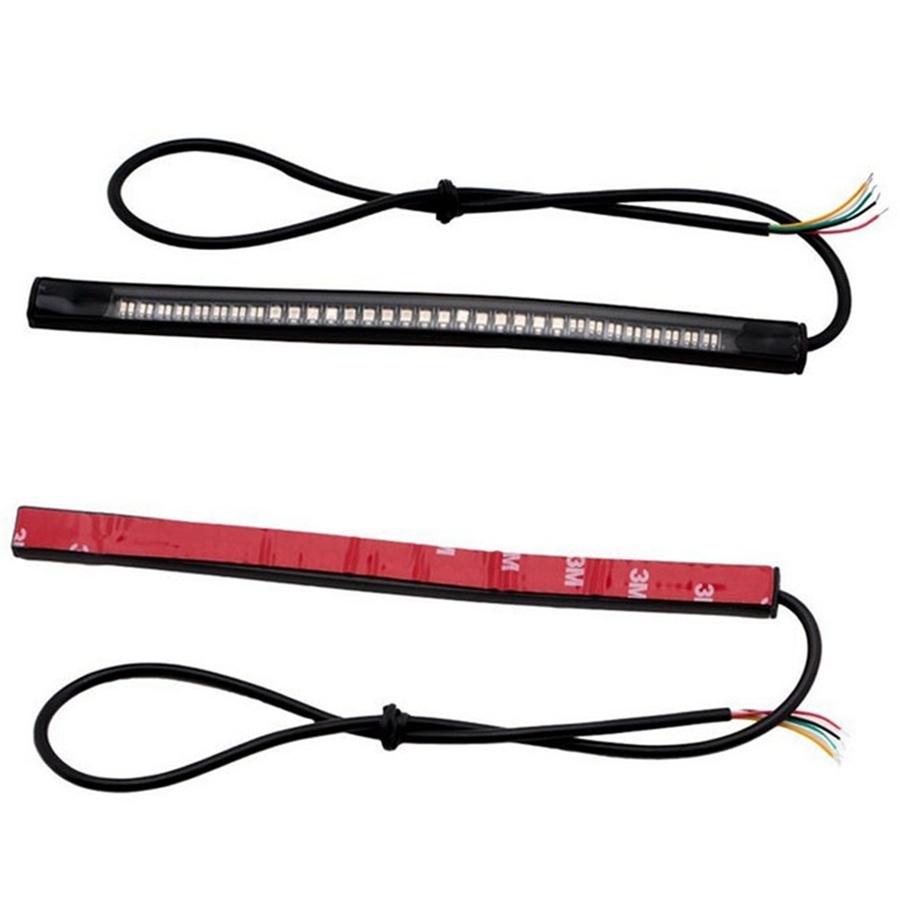 Flexible Motorcycle 48 LED Strip Rear Tail Brake Stop Turn Signal Light Lamps