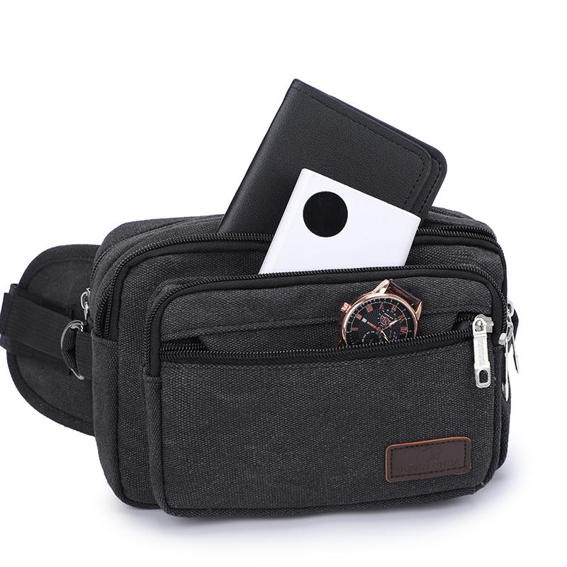 Холщовая поясная сумка для активного отдыха, многофункциональная мужская поясная сумка, прочная, портативная, кошелек для телефона