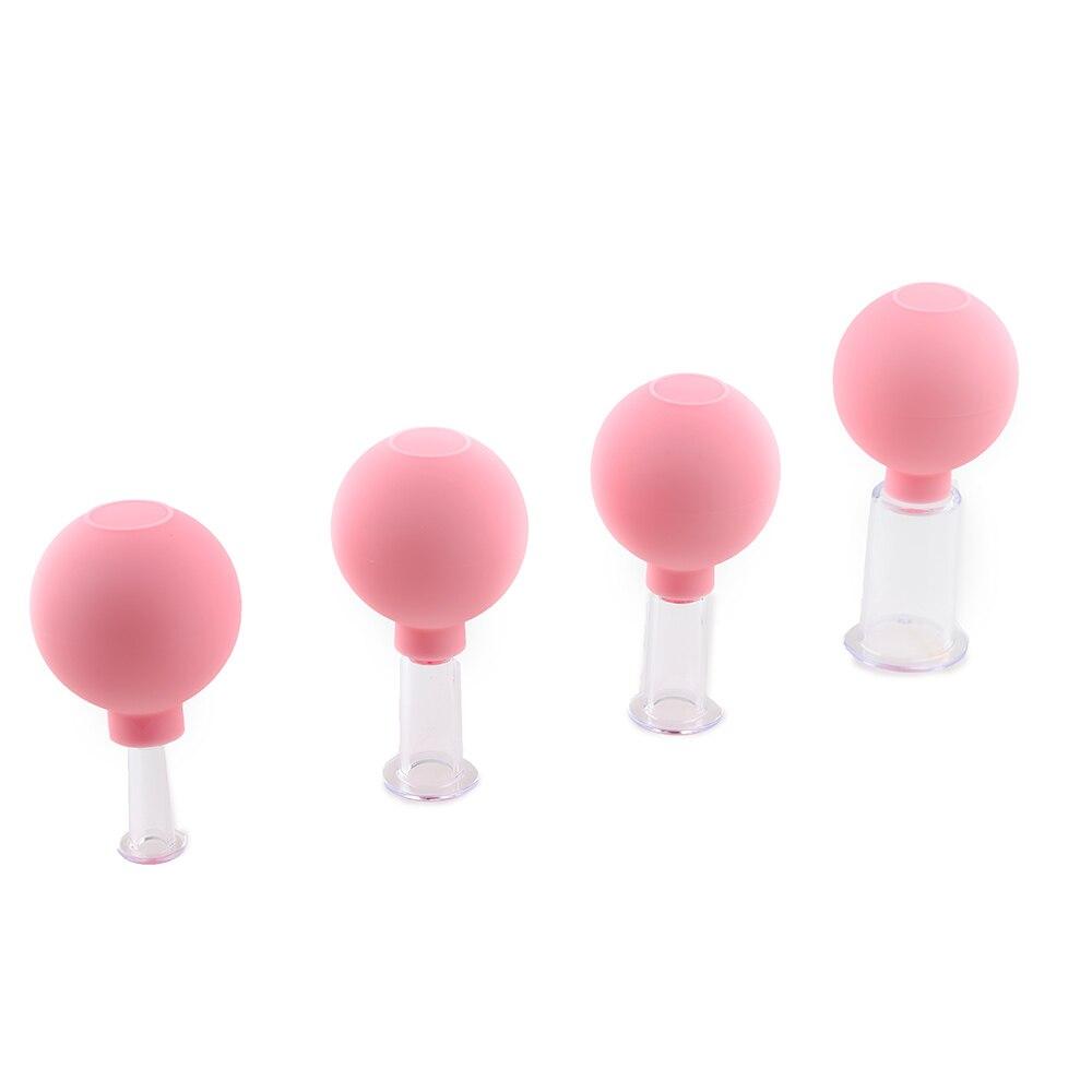 4 шт., набор вакуумных банок для массажа здоровья, резиновая головка, антицеллюлитный массаж, китайская терапия, набор банок для лица, банки