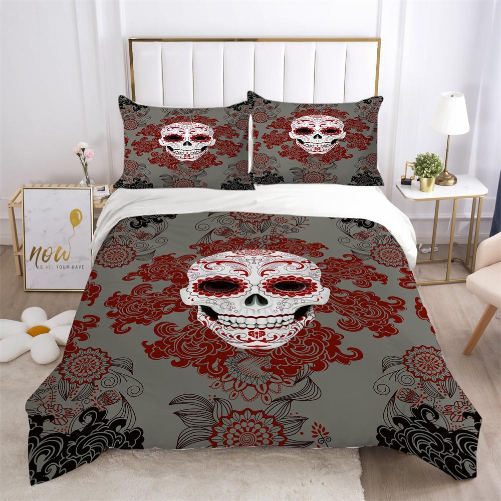 3D Skull Printing Duvet Cover Set Twin Size Microfiber Bedding Set Fashion High Ranking Cool Bedroom Decor