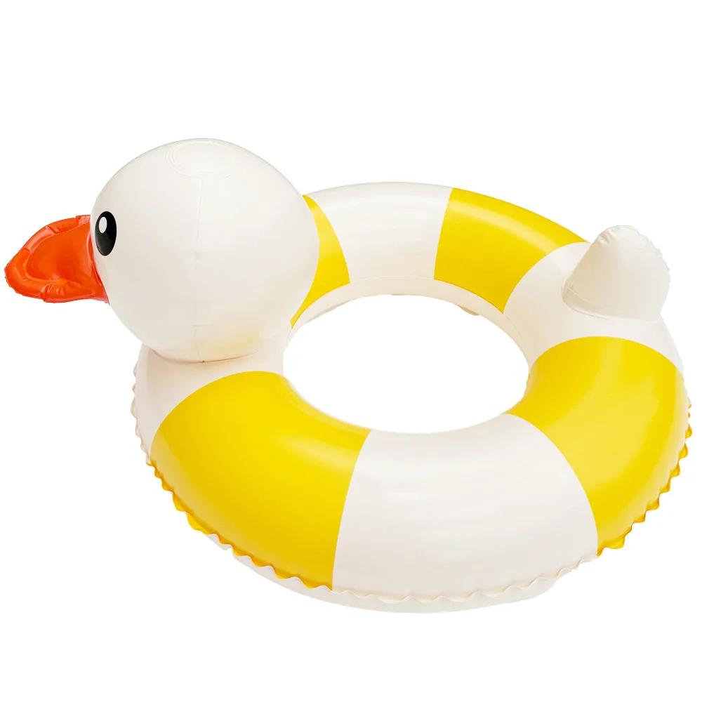 Striped Duck Baby Inflatable Toys Cartoon PVC Thickened Swimming Ring Summer Pool Beach Inflatable Floating Water Toys