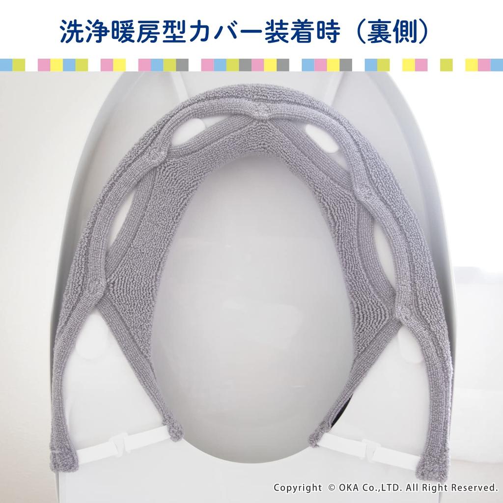 Мягкий чехол для унитаза OKA Seas Type Серая подушка для сиденья Мягкая толстая тканая антибактериальная устойчивая к запахам Мягкая чистка/подогрев (Уошлет) (Крючок для туалета)