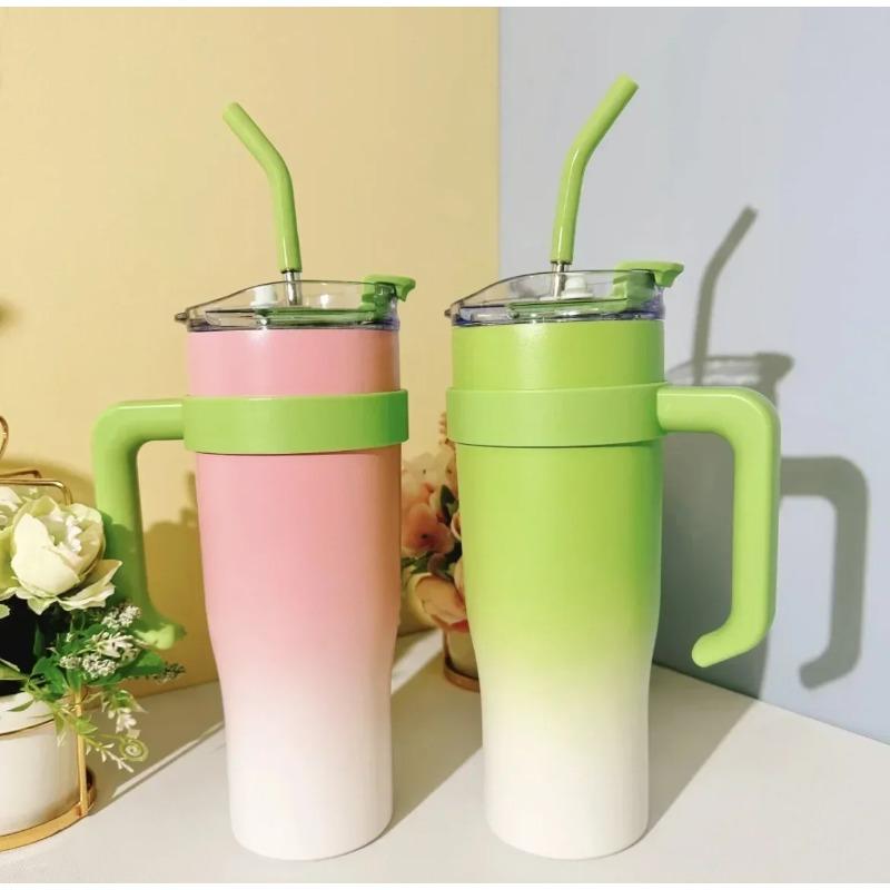 Summer Cold Ice Cup Giant Tumbler Large Capacity Men and Women High-value Water Cup Net Celebrity Cup with Straw