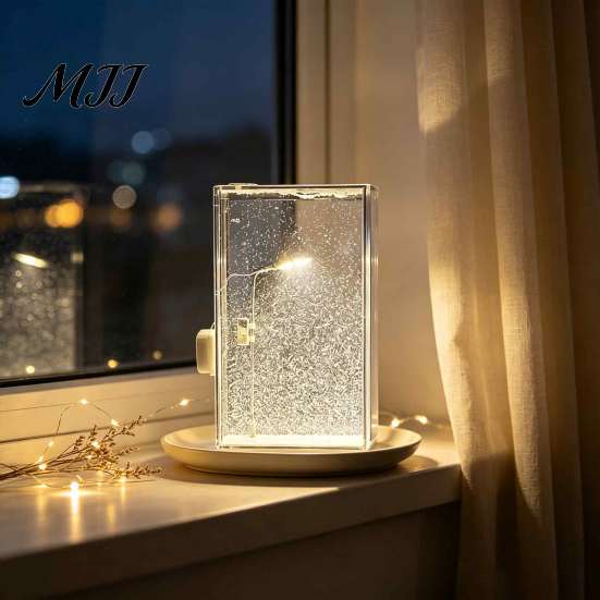 Handmade Decorative Lamp DIY Snow Scenery Night Light, Christmas Flowing Snowy Street Material Thoughtful Gift for Friends Pack, Tales