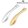 1Pcs Metal Zinc Mini Cosmetic Spatula Curved Scoop Gold Silver Makeup Mask Cream Spoon Eye Cream Stick Beauty Scoop