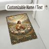 Decorative Artwork Theme Crystal Velvet Rug Personalized Custom Name Text Soft Floor Mat Home Decor